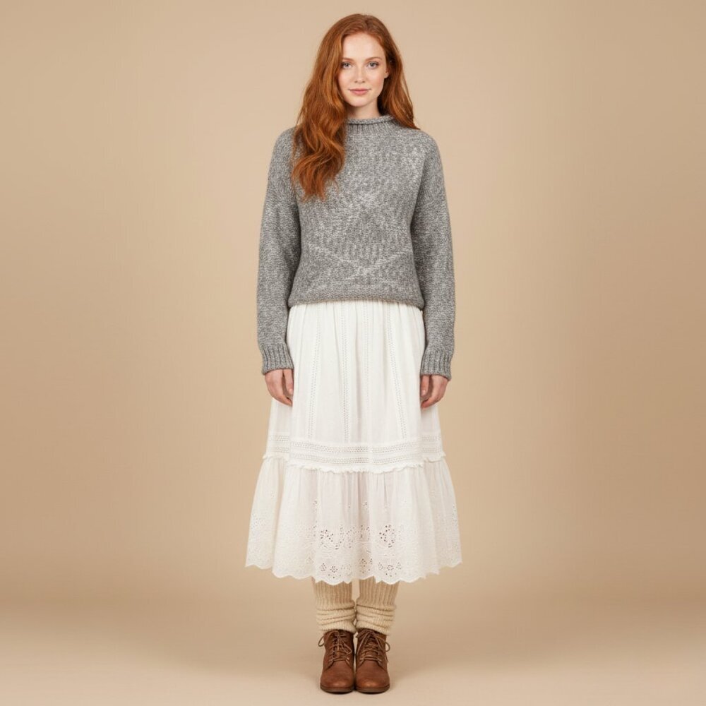 Eileen  Fisher Womens Size Xsmall Mock Neck Chunky Marble Knit Sweater